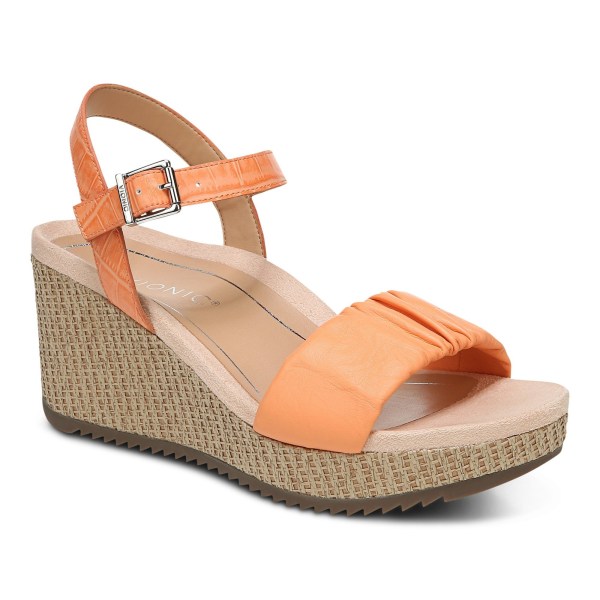 Vionic Sandals Ireland - Aileen Wedge Sandal Brown - Womens Shoes Online | AZEML-8392